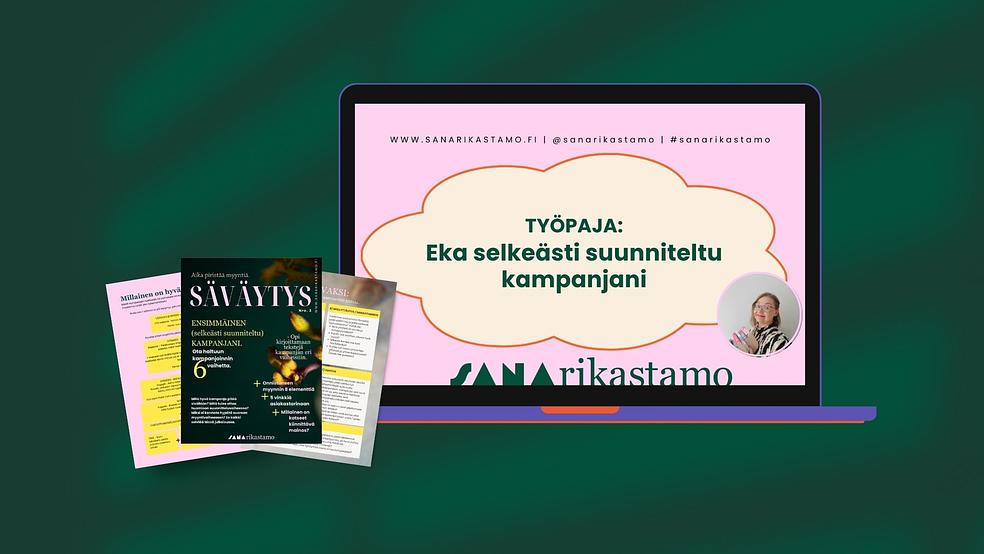 Eka (selkeästi suunniteltu) kampanjani -työpaja (1,5 h) + opas by Sanarikastamo | Kirjoituskurssit pienyrittäjille.